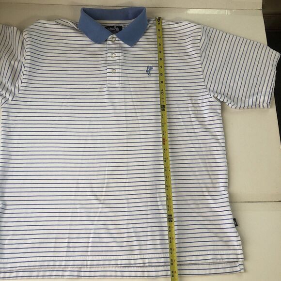 Ashworth Weather Systems Men’s Polo  Blue White Stripes Moisture Wicking Large - Picture 6 of 16